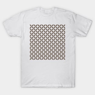 Retro Circles and Diamonds Brown 9 T-Shirt